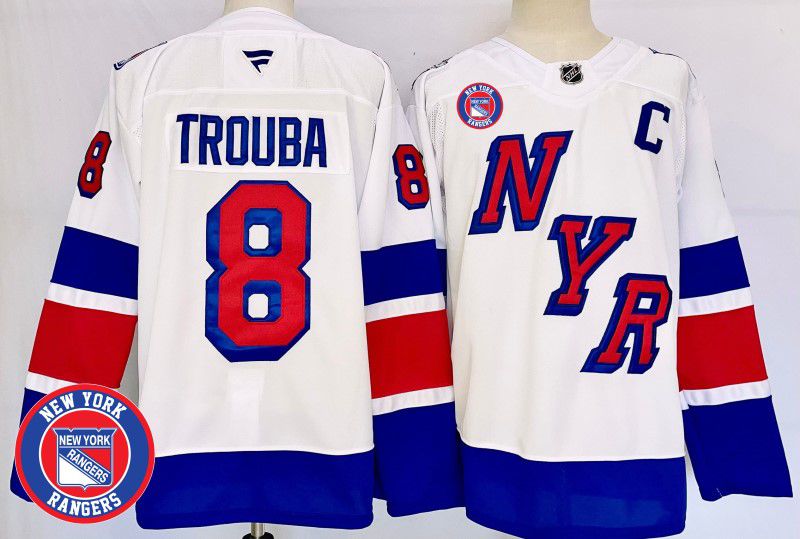 Men New York Rangers #8 Trouba White Fanatics 2025 NHL Jersey style 4
